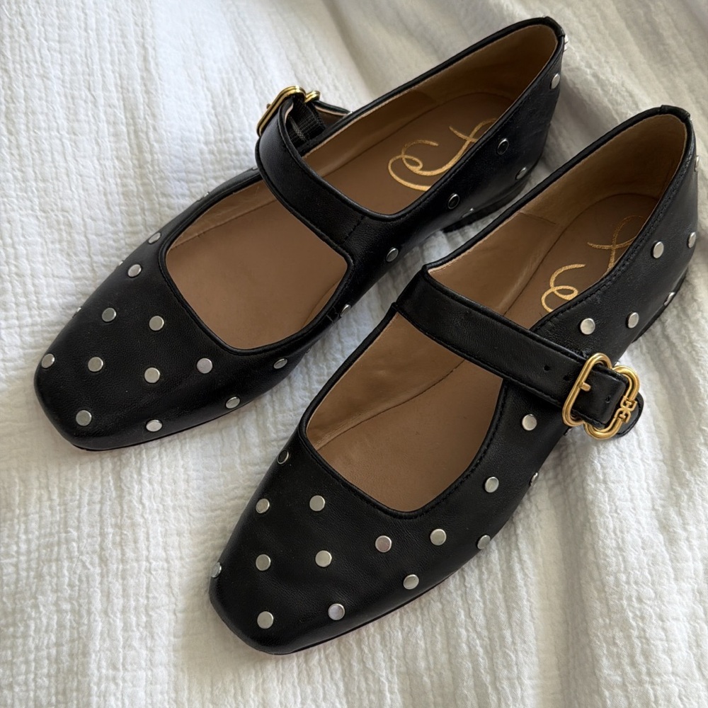 Sam Edelman Black and White Mary Jane Flats